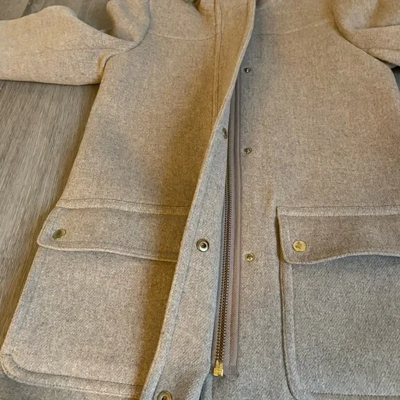 J. Crew Vail Parka Wool Blend Coat in Heather Tan Size 00 - Picture 10 of 16